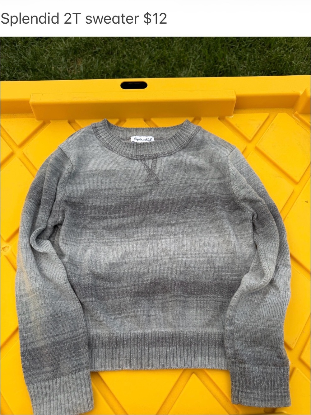 Splendid Gray Ombre Crewneck Sweater